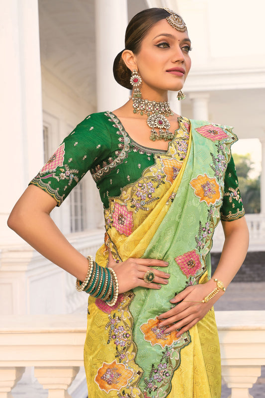 2-Tone Pure Crepe Heavy Work Saree-ZB134230_2_SareeButa.com