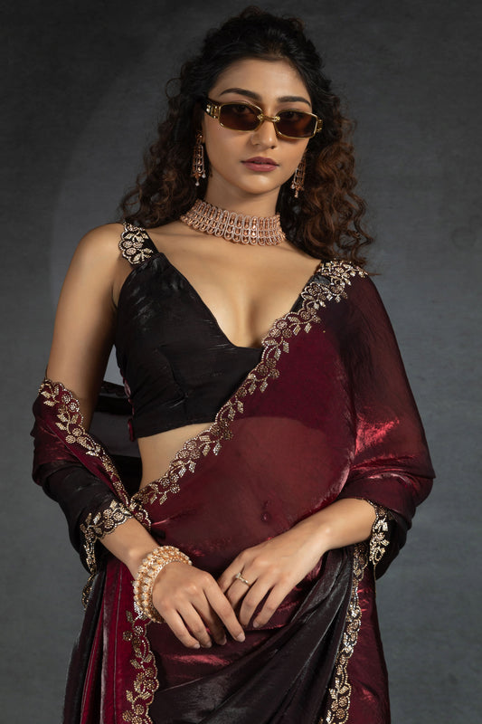 2-Tone Stone Work Satin Silk Saree-ZB134287_2_SareeButa.com