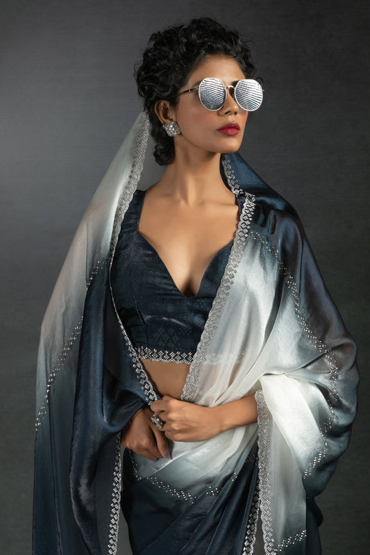 2-Tone Stone Work Crepe Silk Saree-ZB134296_2_SareeButa.com