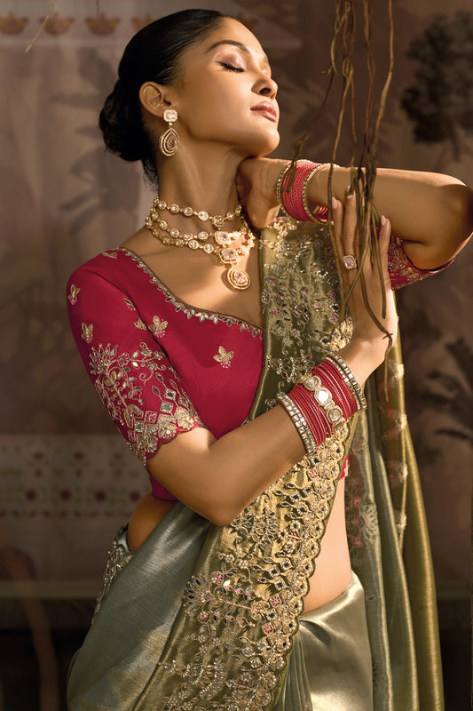 2-Tone Green Embroidered Silk Saree-SAR12042_2_SareeButa.com