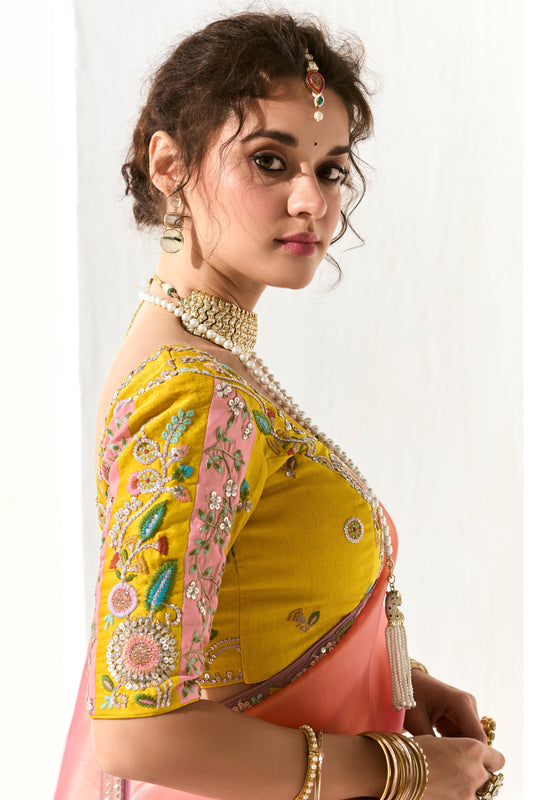 2-Tone Pink Embroidered Organza Tissue Saree-ZB134751_2_SareeButa.com