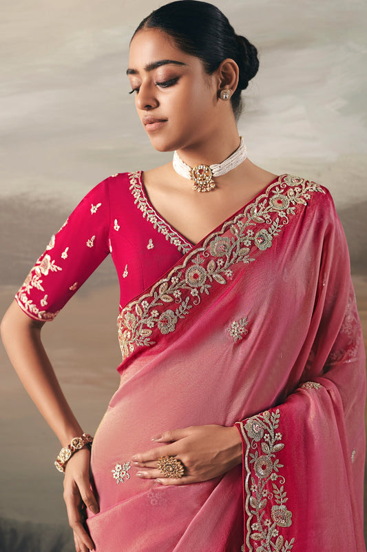 2-Tone Pink Embroidered Tissue Saree-SAR10828_2_SareeButa.com