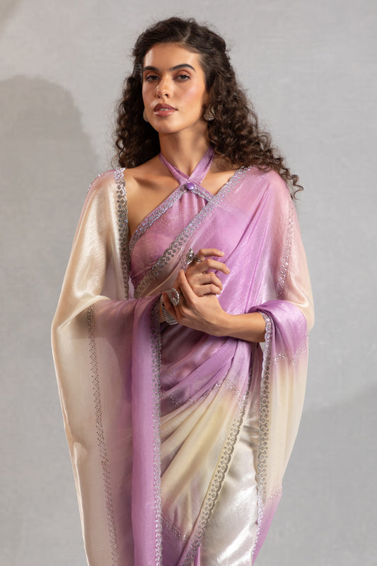 2-Tone Purple Satin Silk Stone Work Saree-ZB134879_2_SareeButa.com