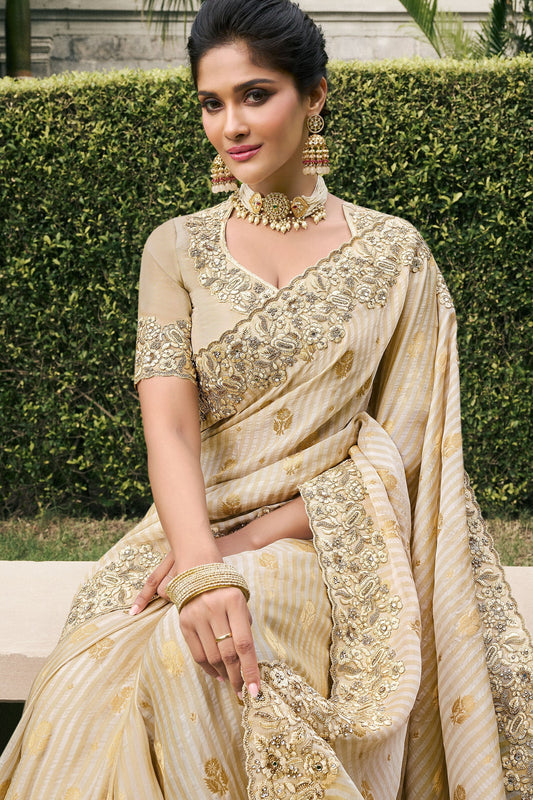 Beige Heavy Work Pure Tissue Silk Saree-ZB133299_2_SareeButa.com