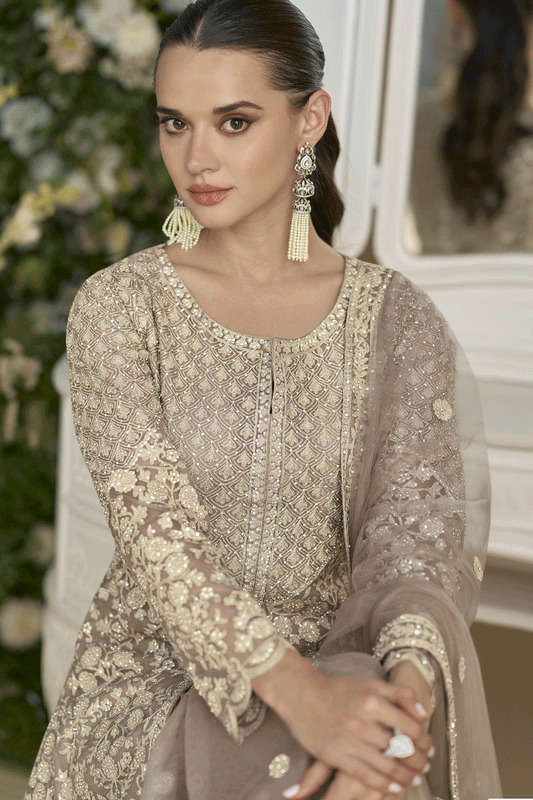 Beige Readymade Heavy Work Georgette Sharara Suit-SS855_2_SareeButa.com
