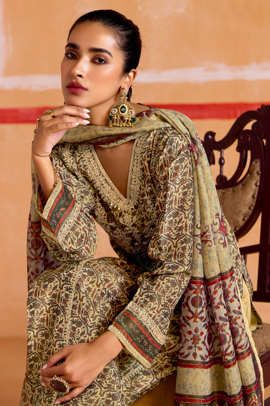 Beige Unstitched Embroidered Muslin Suit-SS200_2_SareeButa.com