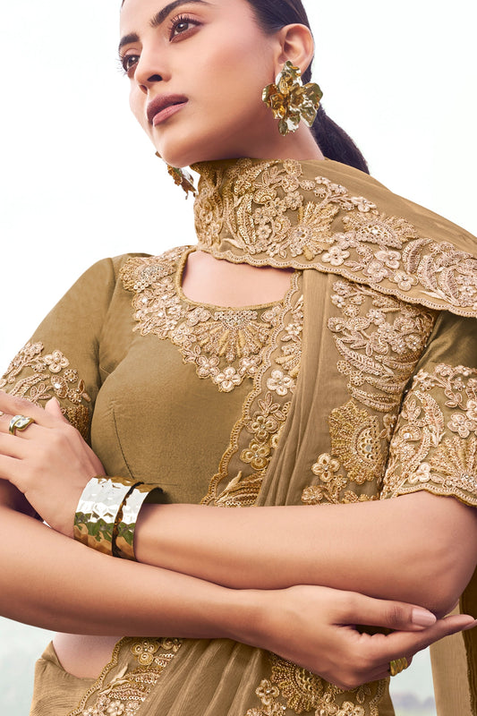 Beige Embroidered Banarasi Silk saree-SAR11013_2_SareeButa.com