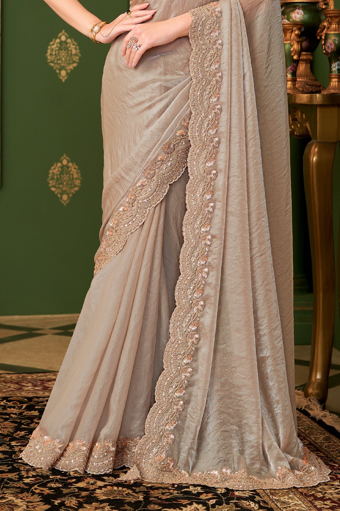 Beige Embroidered Satin Georgette Saree-SAR10969_5_SareeButa.com