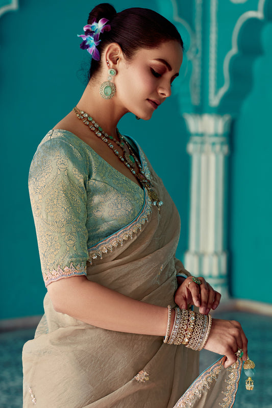 Beige Embroidered Tissue Saree-ZB134086_2_SareeButa.com
