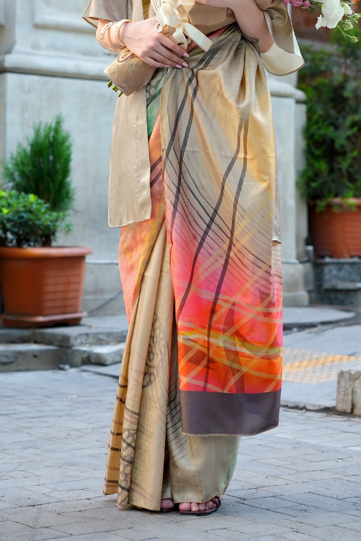 Beige Printed Silk Saree-SAR11357_4_SareeButa.com