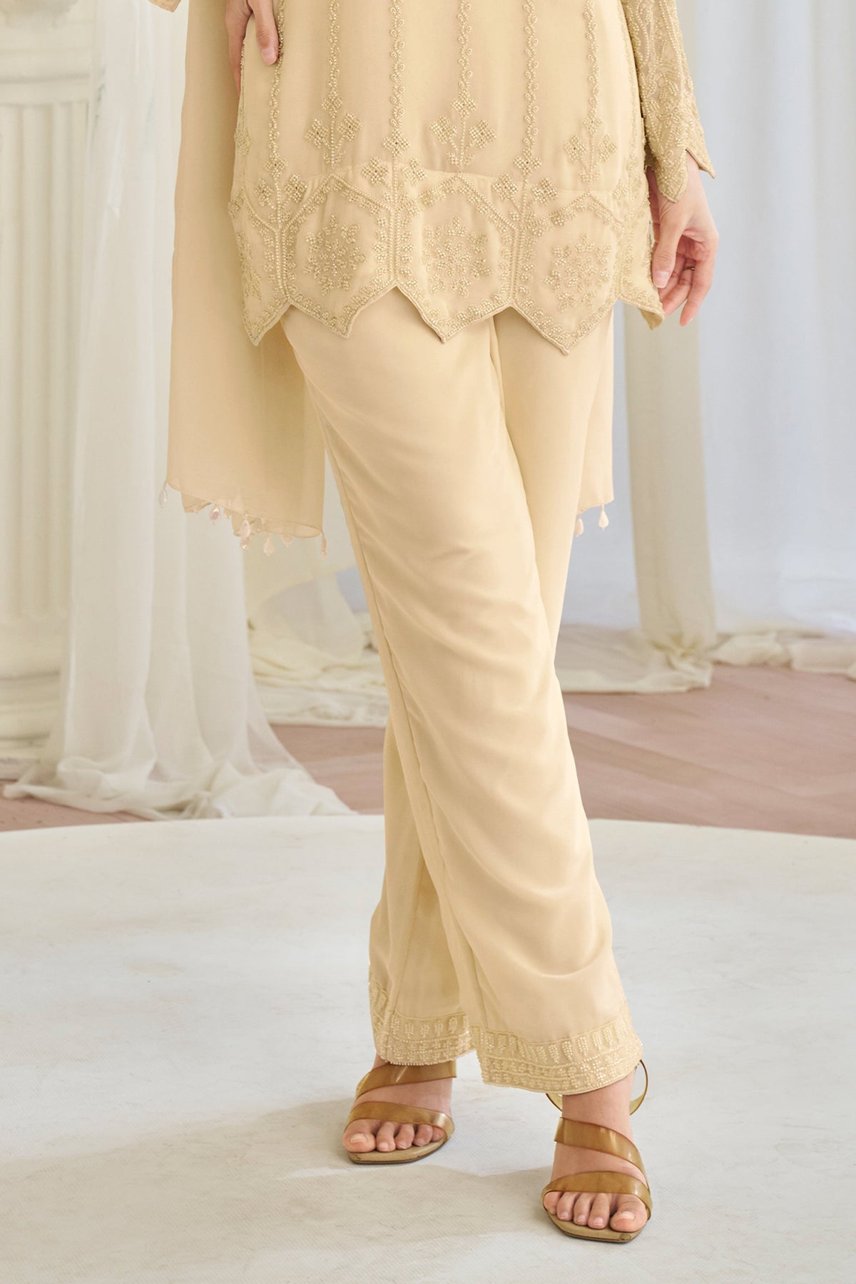 Beige Readymade Bead Work Georgette Suit-SAR11722_5_SareeButa.com