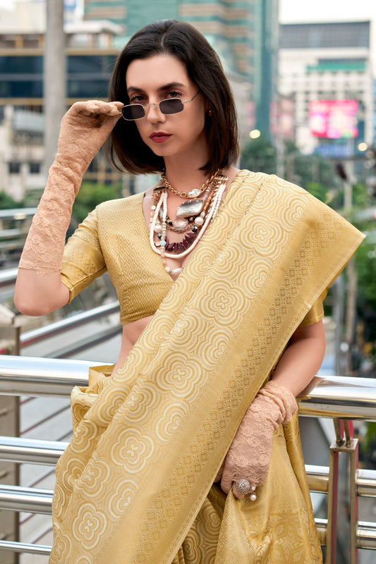 Beige Woven Silk Saree-ZB134043_2_SareeButa.com