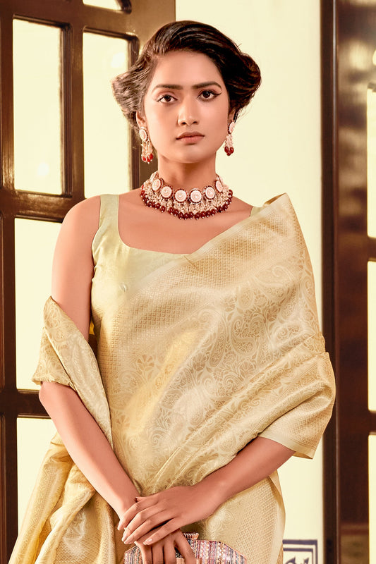 Beige Woven Silk Saree-ZB134148_2_SareeButa.com