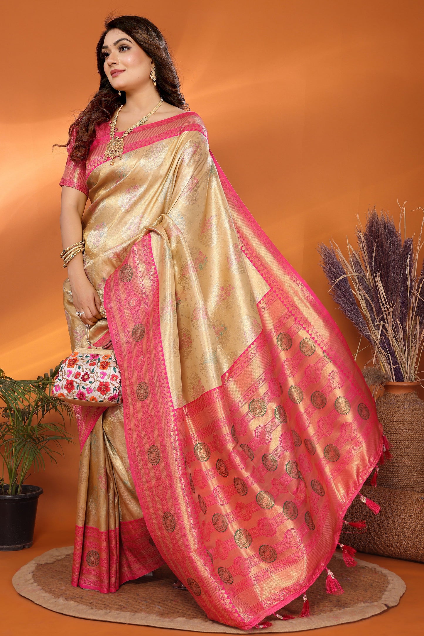 Beige Woven Tissue Silk Paithani Saree-ZB134824_4_SareeButa.com