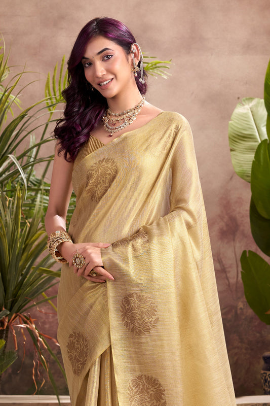 Beige Woven Tissue Silk Saree-SAR10014_2_SareeButa.com