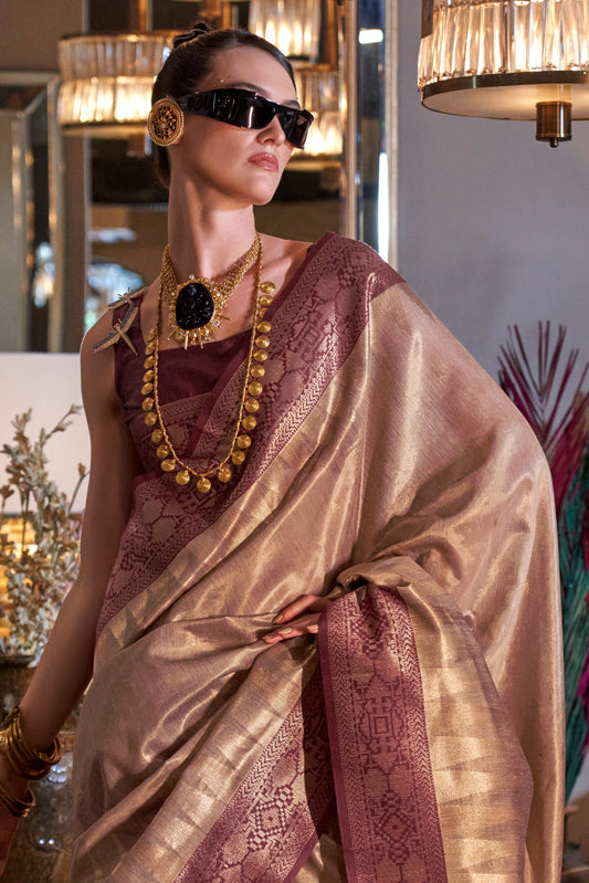 Beige Woven Zari Tissue Saree-ZB134141_2_SareeButa.com