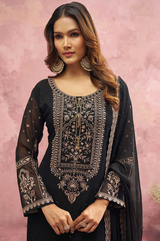 Black Readymade Georgette Suit with Khatli Work-SS452_2_SareeButa.com