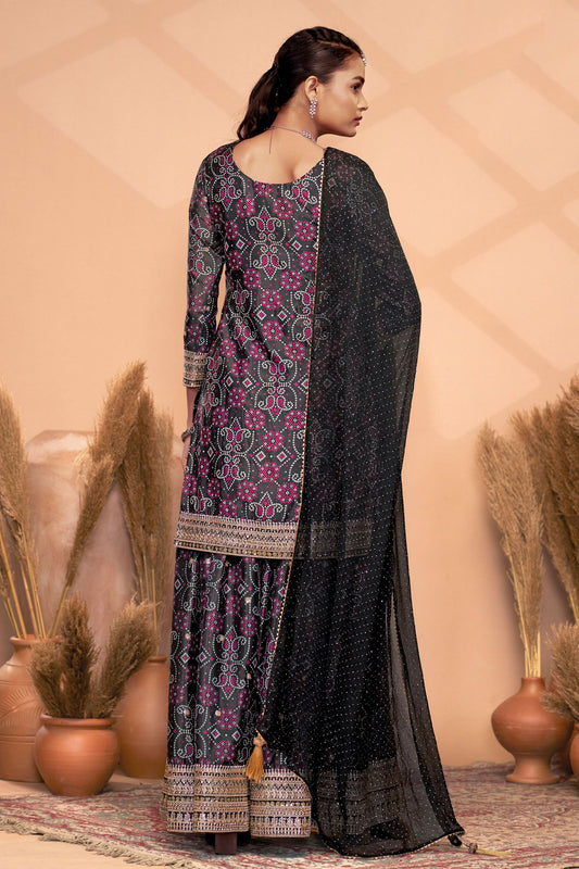 Black Readymade Chinon Suit-SS219_2_SareeButa.com