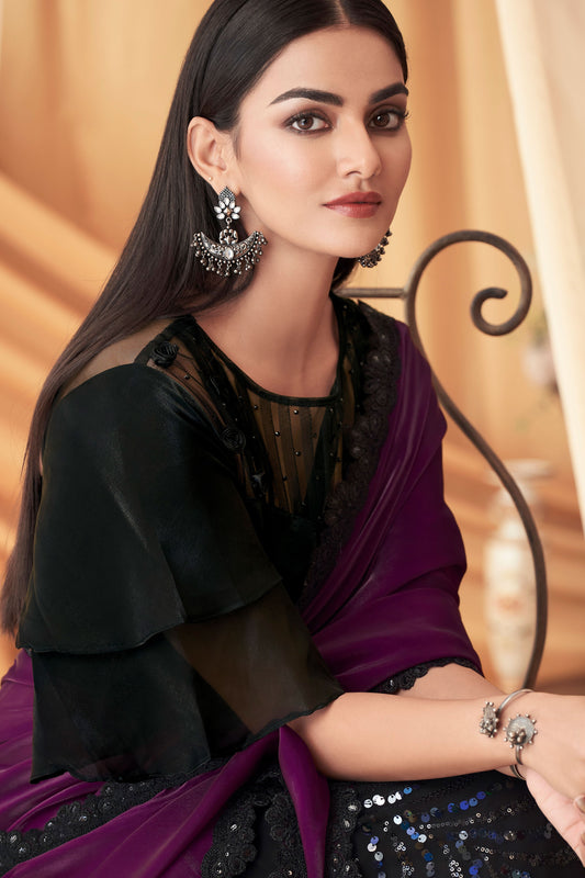 black-sequined-georgette-silk-saree-zb131071_2_SareeButa.com