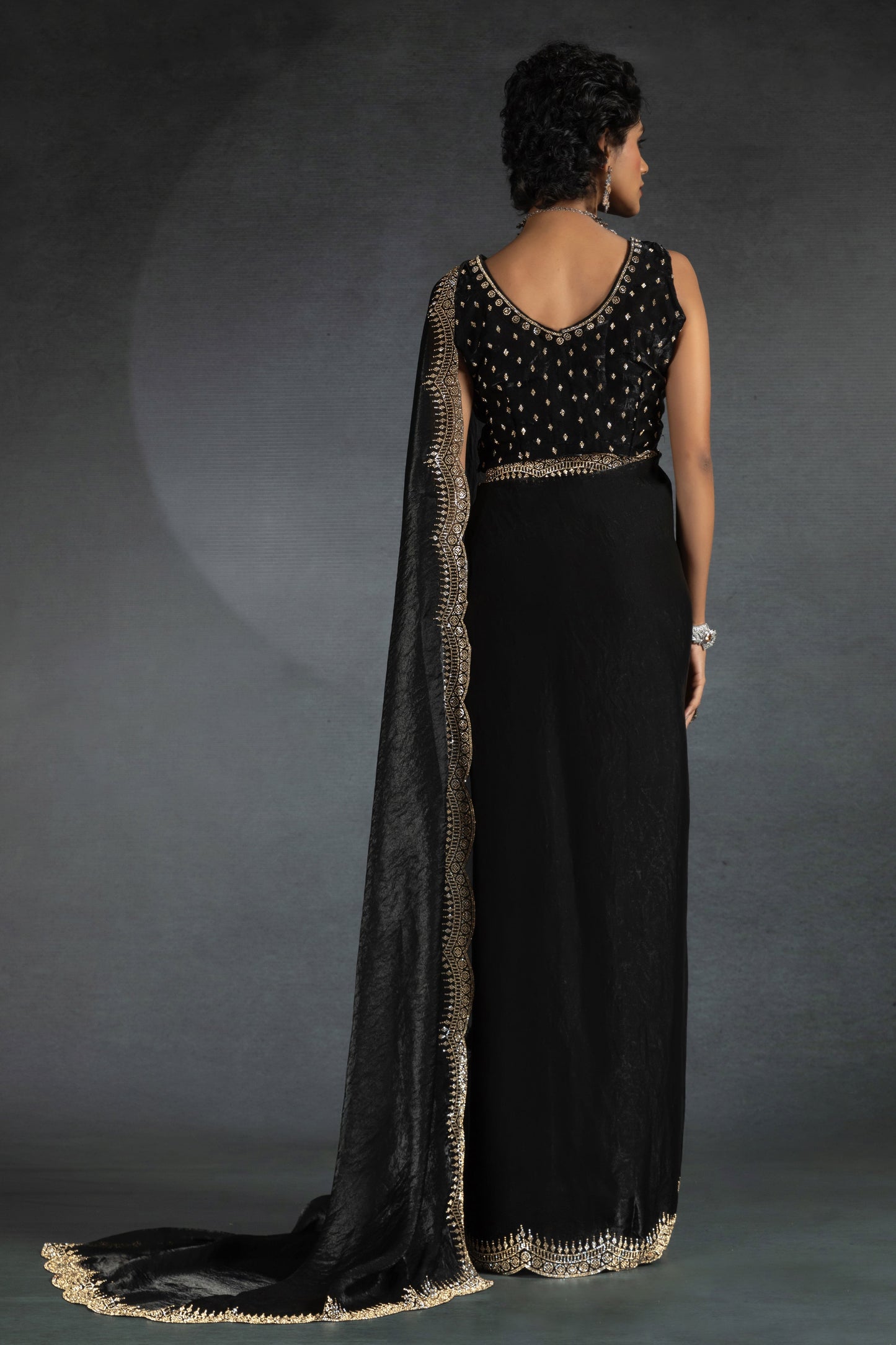 Black Stone Work Satin Silk Saree-ZB134293_4_SareeButa.com