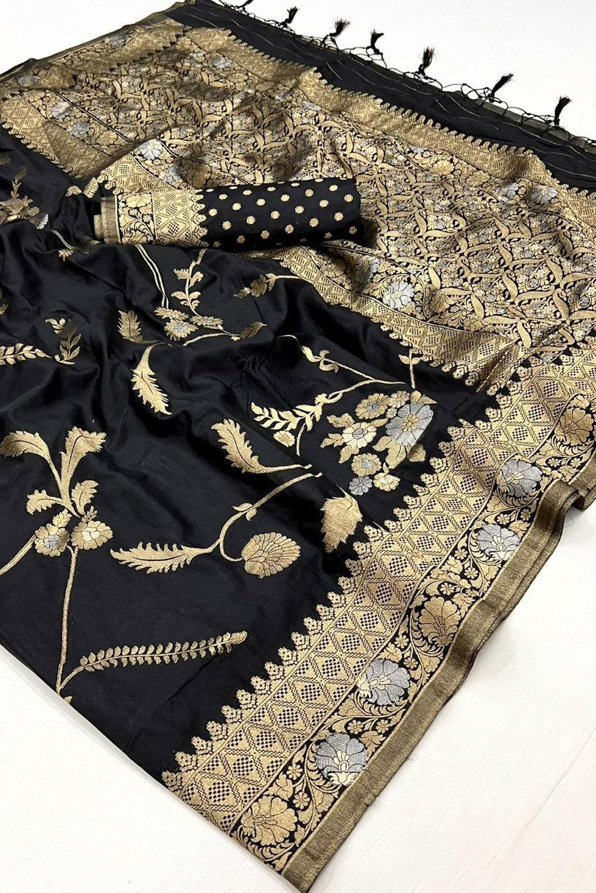 Black Woven Georgette Saree-ZB133025_3_SareeButa.com