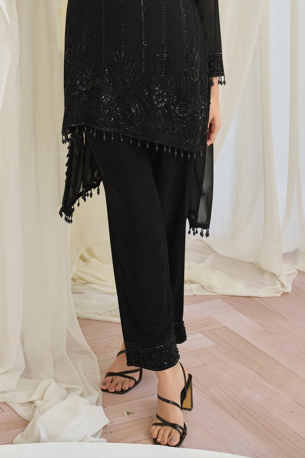 Black Readymade Bead Work Georgette Suit-SAR11723_5_SareeButa.com