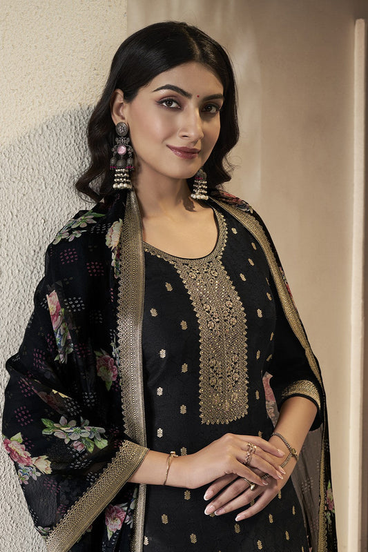 Black Readymade Dola Silk Suit-SS350_2_SareeButa.com