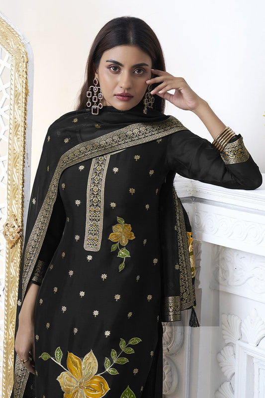 Black Readymade Organza Suit-SS303_2_SareeButa.com
