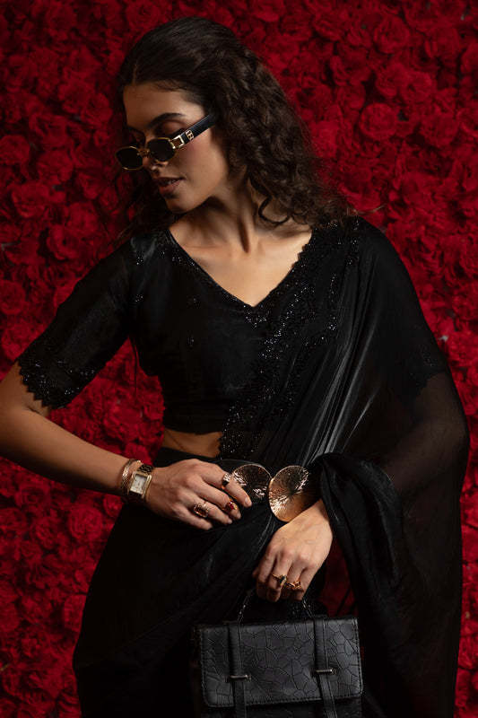 Black Satin Silk Stone Work Saree-ZB134013_2_SareeButa.com