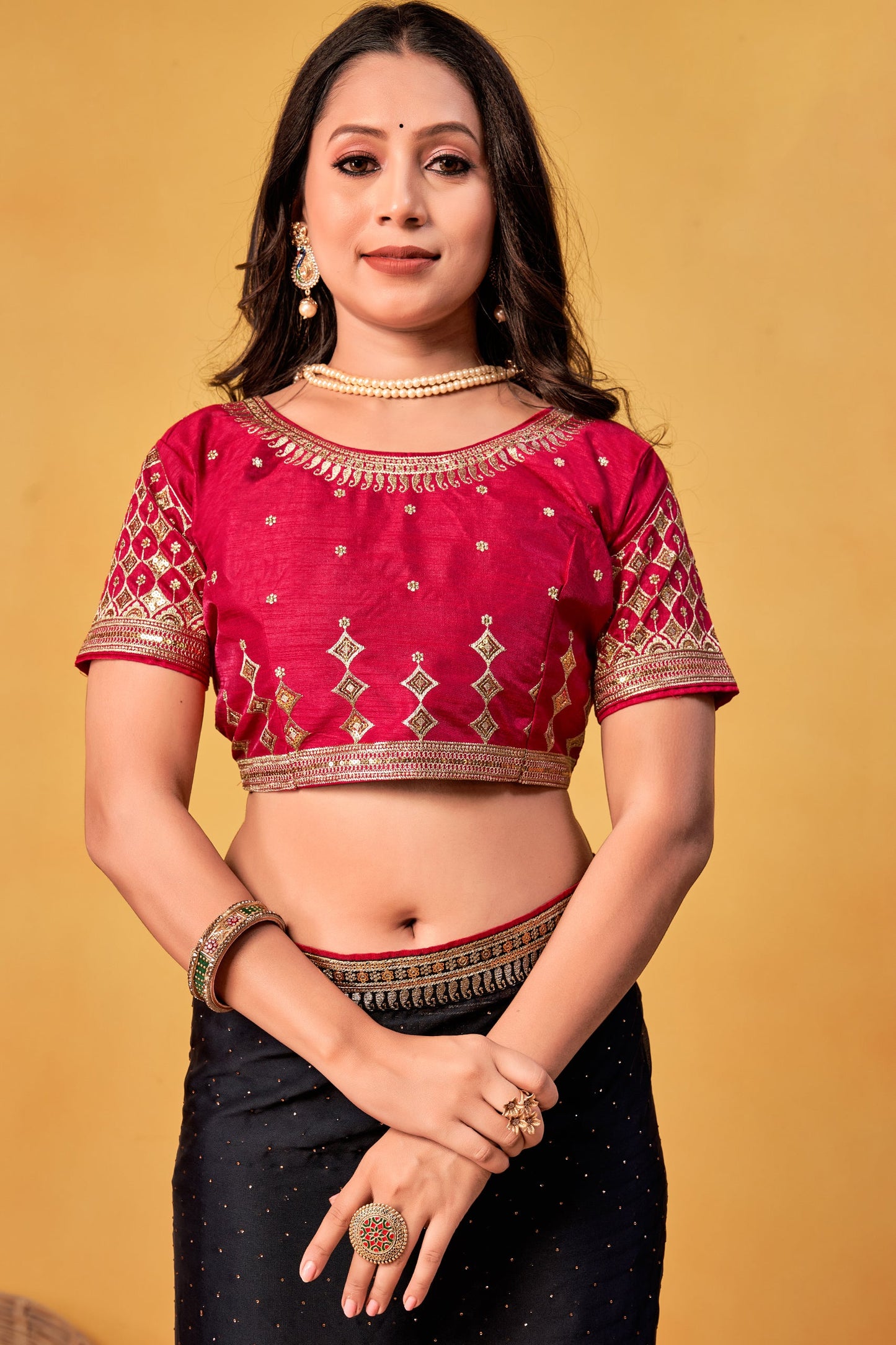 Black Stone Work Silk Saree-ZB133994_3_SareeButa.com