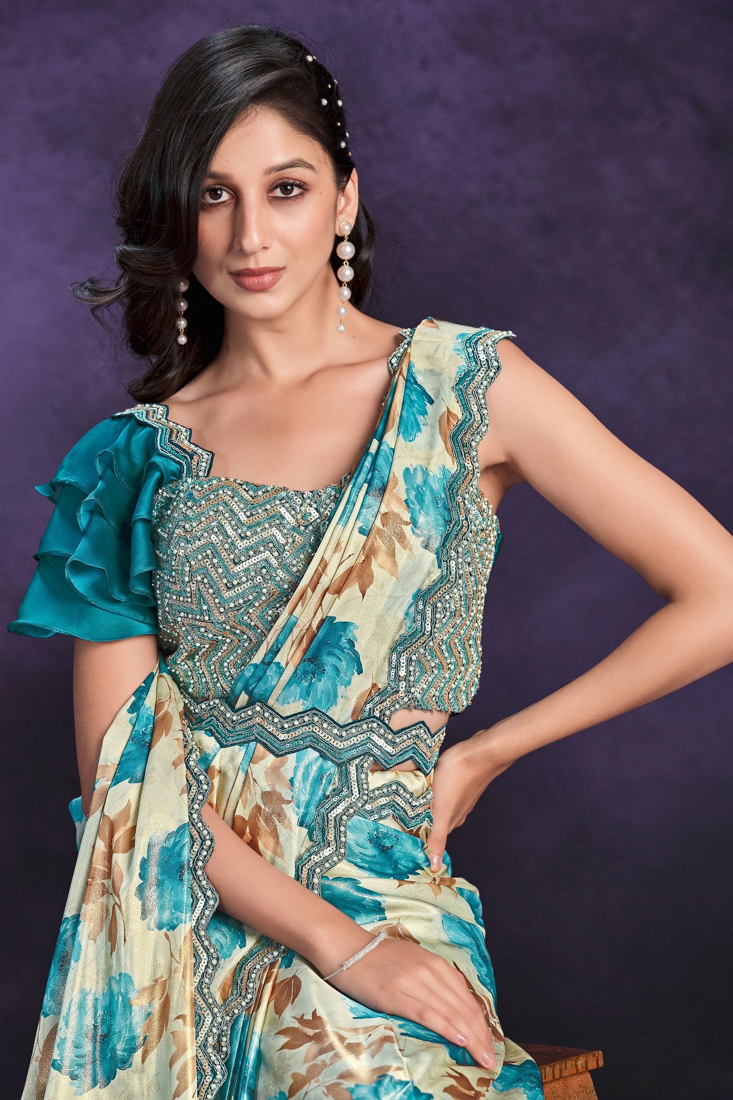 blue-crepe-satin-readymade-saree-zb131317_2_SareeButa.com