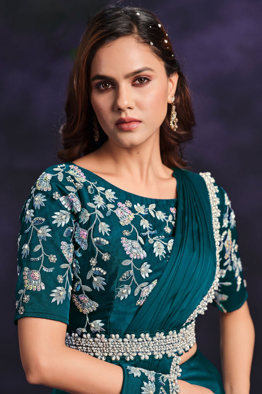 blue-crepe-satin-silk-readymade-saree-zb131310_2_SareeButa.com