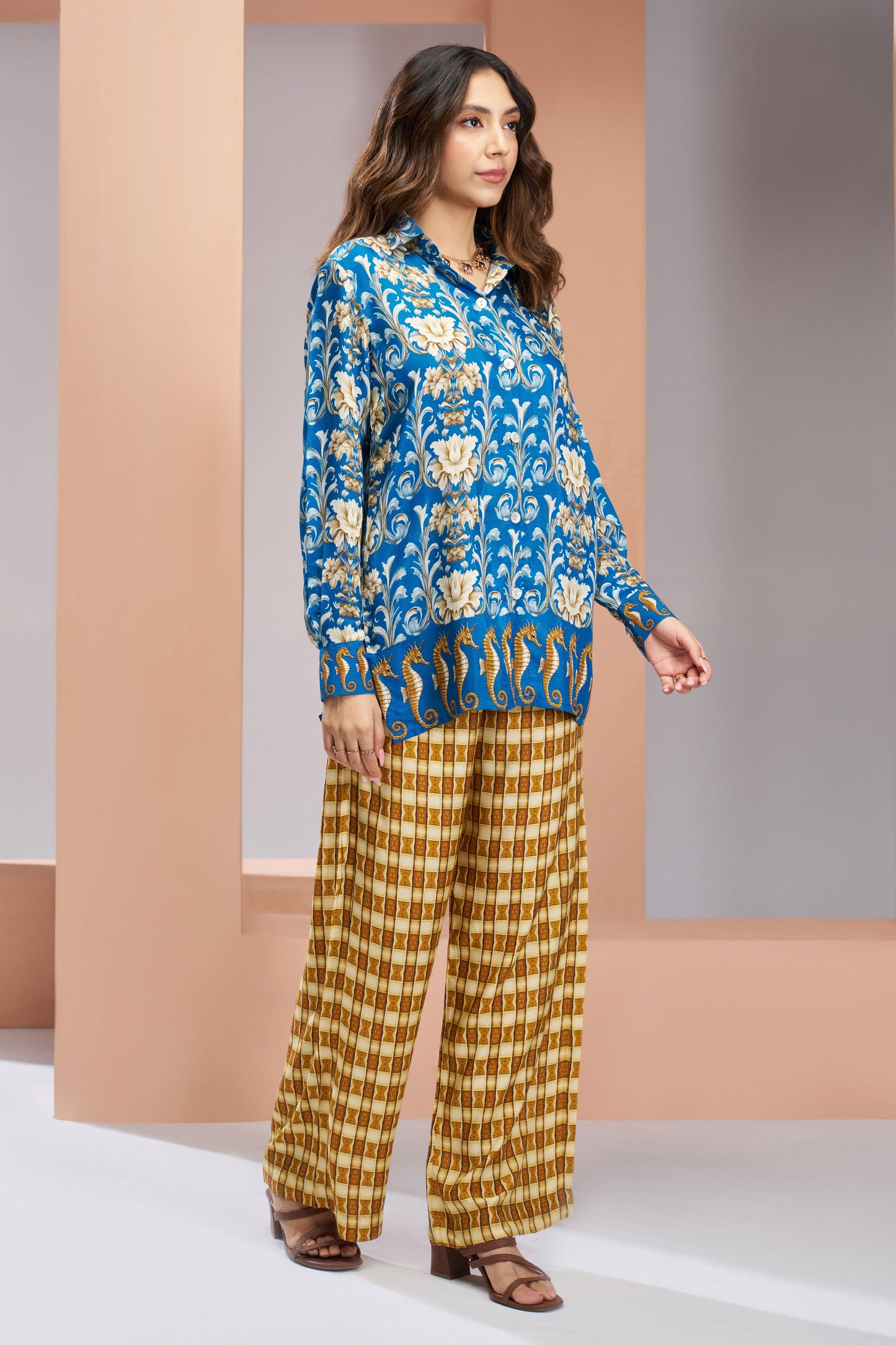 Blue Muslin Silk Cord Set-SS228_6_SareeButa.com