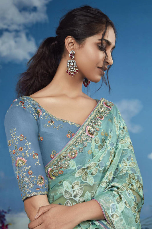 Blue Organza Brasso Saree-ZB132895_2_SareeButa.com