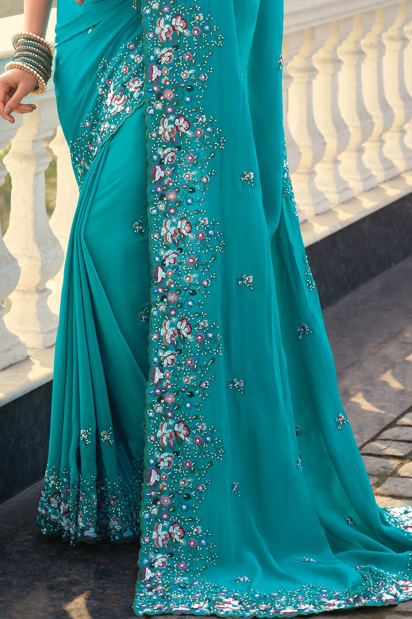 Blue Pure Crepe Heavy Work Saree-ZB134229_4_SareeButa.com