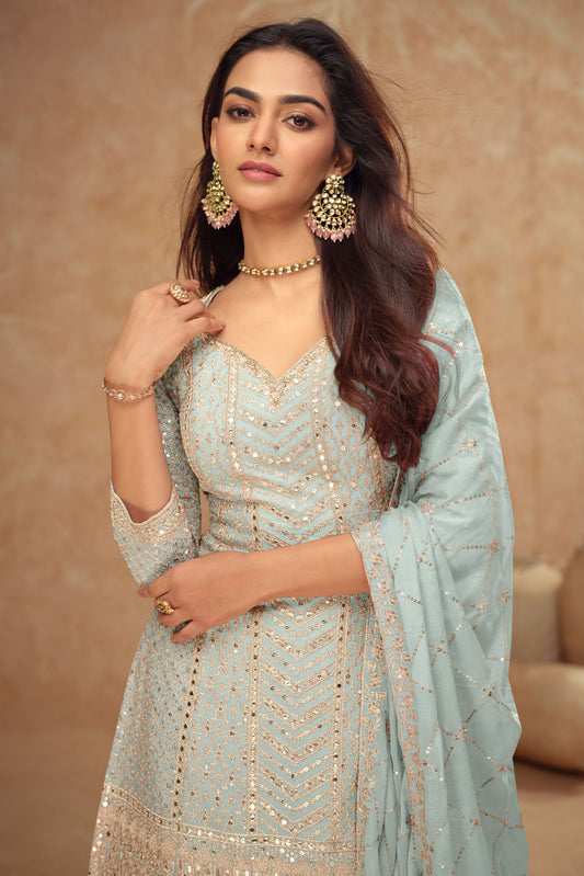 Blue Readymade Heavy Work Chinon Silk Suit-SS262_2_SareeButa.com