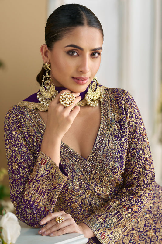 Blue Readymade Heavy Work Georgette Suit-SS267_2_SareeButa.com