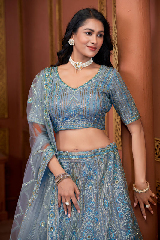 Blue Readymade Heavy Work Net Lehenga-LC118_2_SareeButa.com