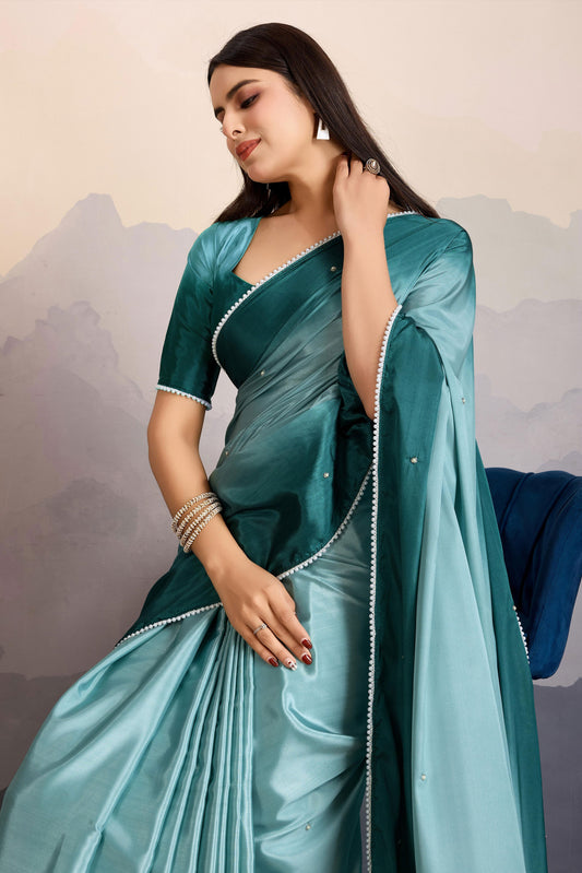 Blue Shaded Satin Crepe Saree-ZB134222_2_SareeButa.com