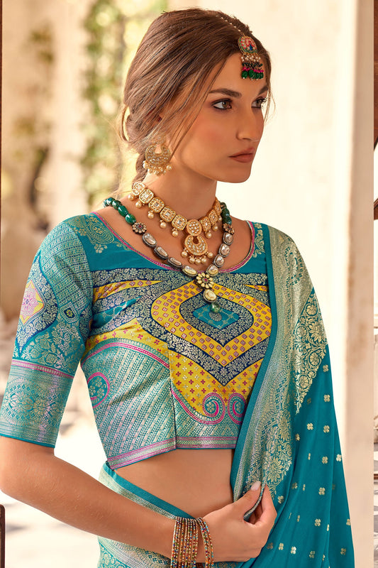 Blue Silk Saree-ZB133137_2_SareeButa.Com