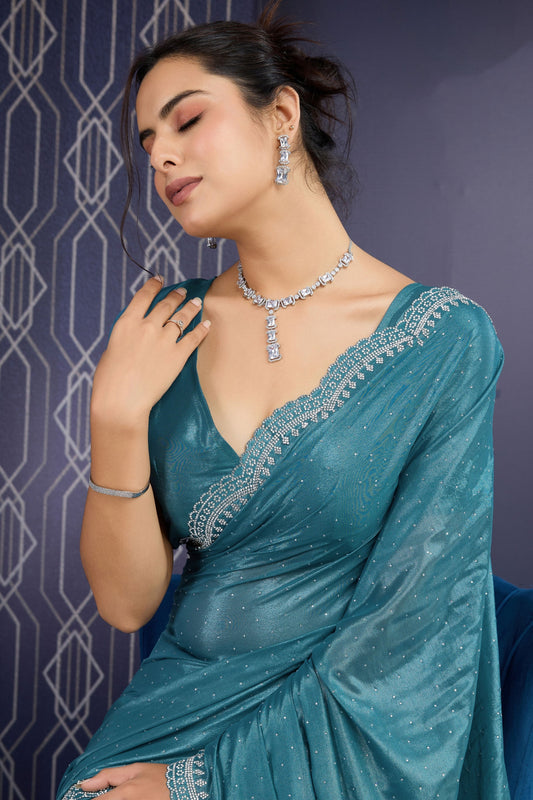 Blue Stone Work Georgette Saree-ZB133343_2_SareeButa.com