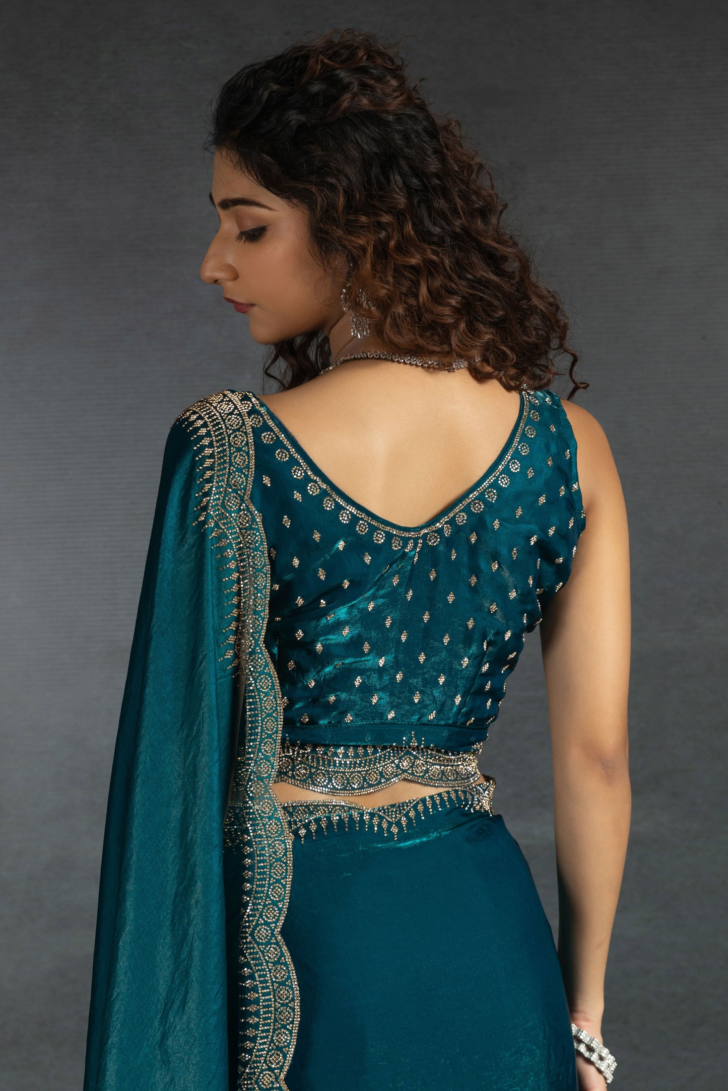 Blue Stone Work Satin Silk Saree-ZB134294_4_SareeButa.com