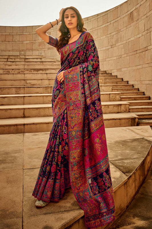 blue-woven-jamewar-kashmiri-silk-saree-zb130893_2_SareeButa.com