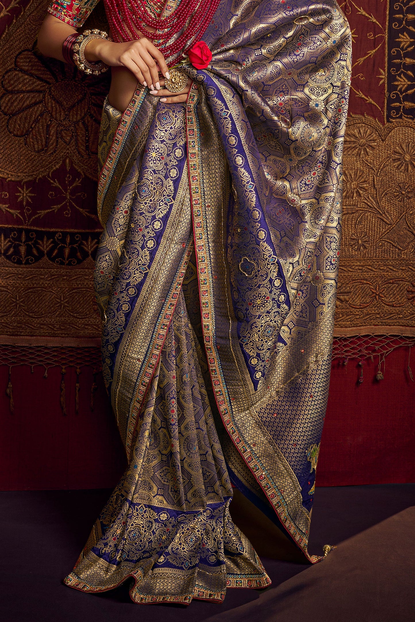 Blue Woven Pure Viscose Saree-ZB134050_3_SareeButa.com
