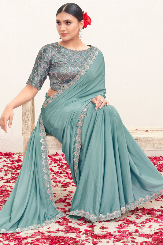 Blue Embroidered Crepe Silk Saree-ZB134576_2_SareeButa.com