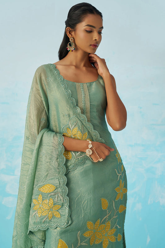 Blue Readymade Embroidered Crush Silk Suit-SS436_2_SareeButa.com