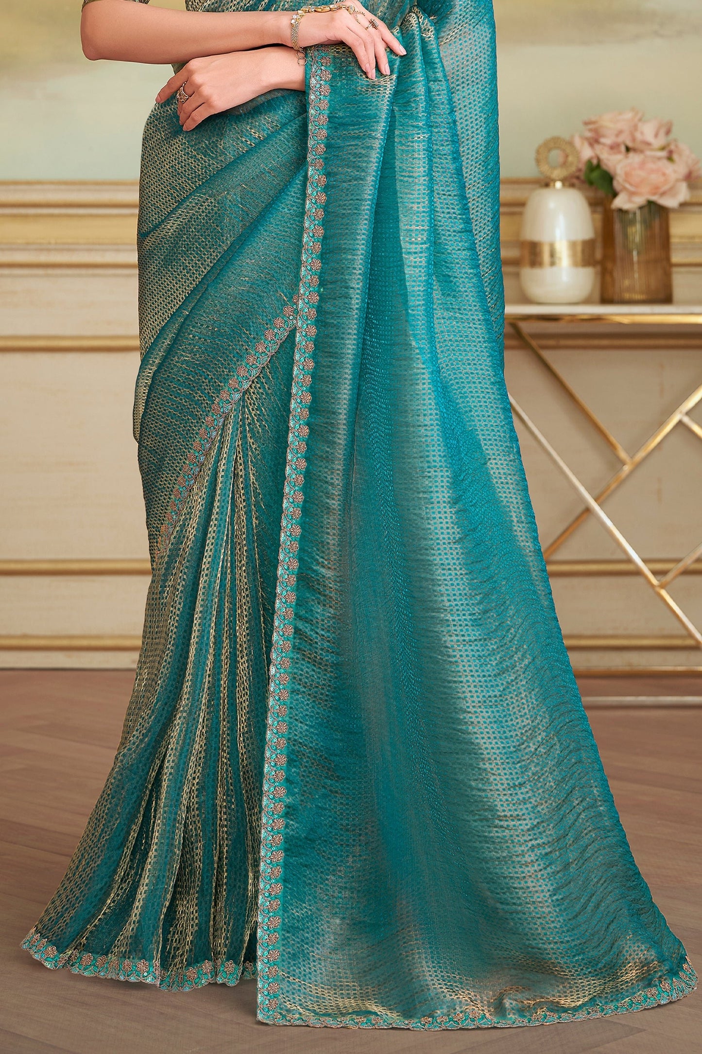 Blue Embroidered Georgette Saree-SAR10842_4_SareeButa.com