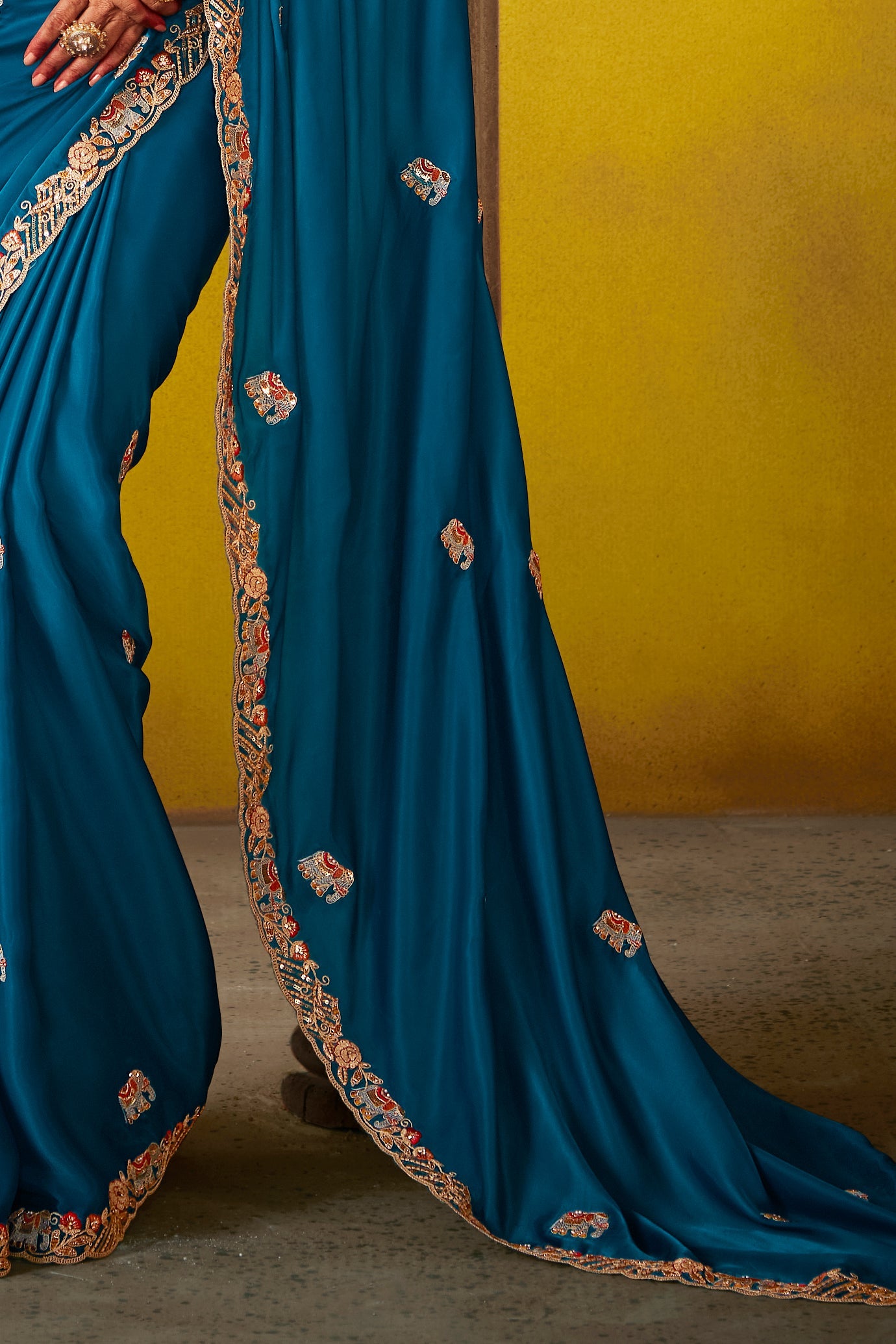 Blue Embroidered Glass Tissue Saree-ZB133815_4_SareeButa.com