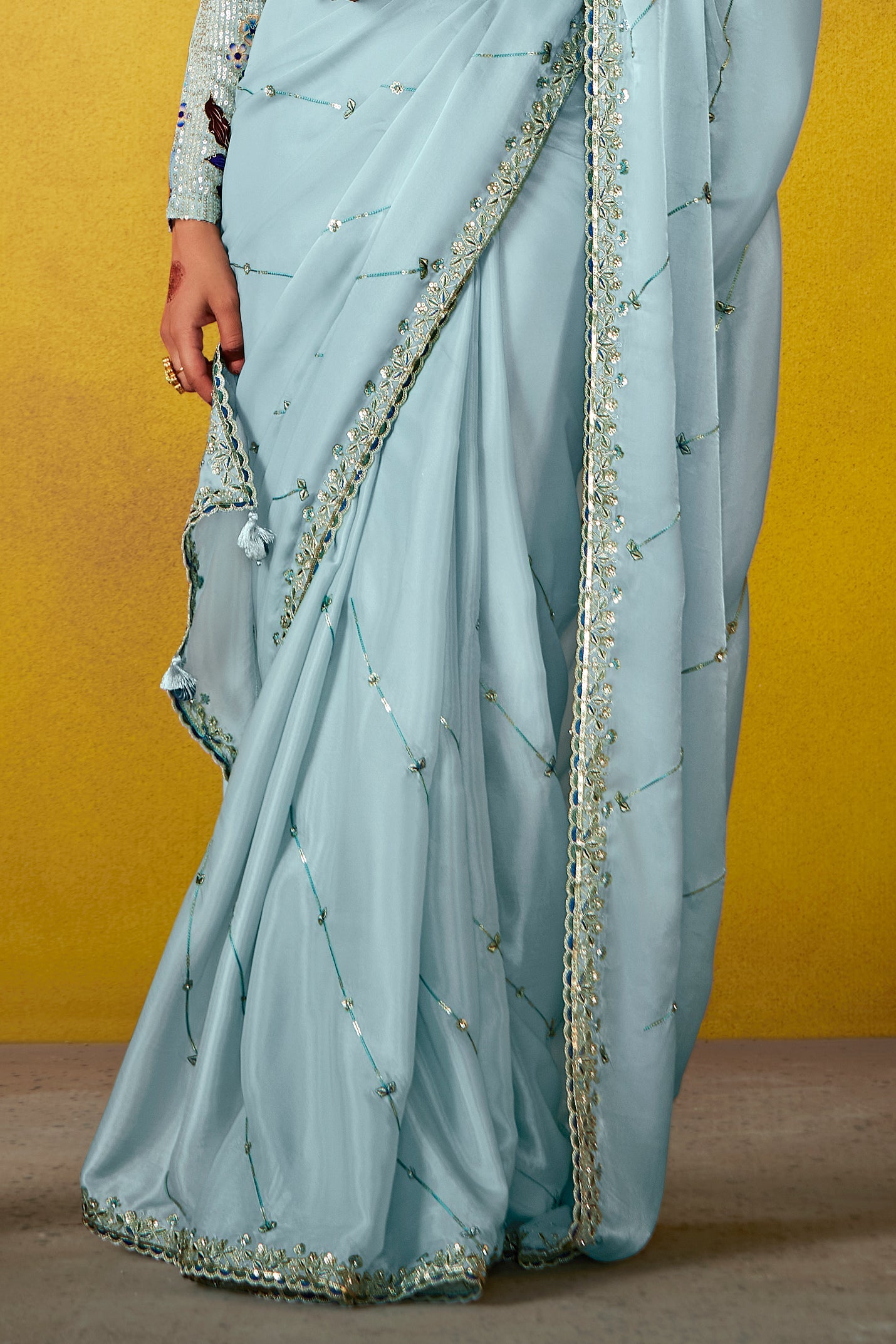 Blue Embroidered Glass Tissue Saree-ZB133820_4_SareeButa.com