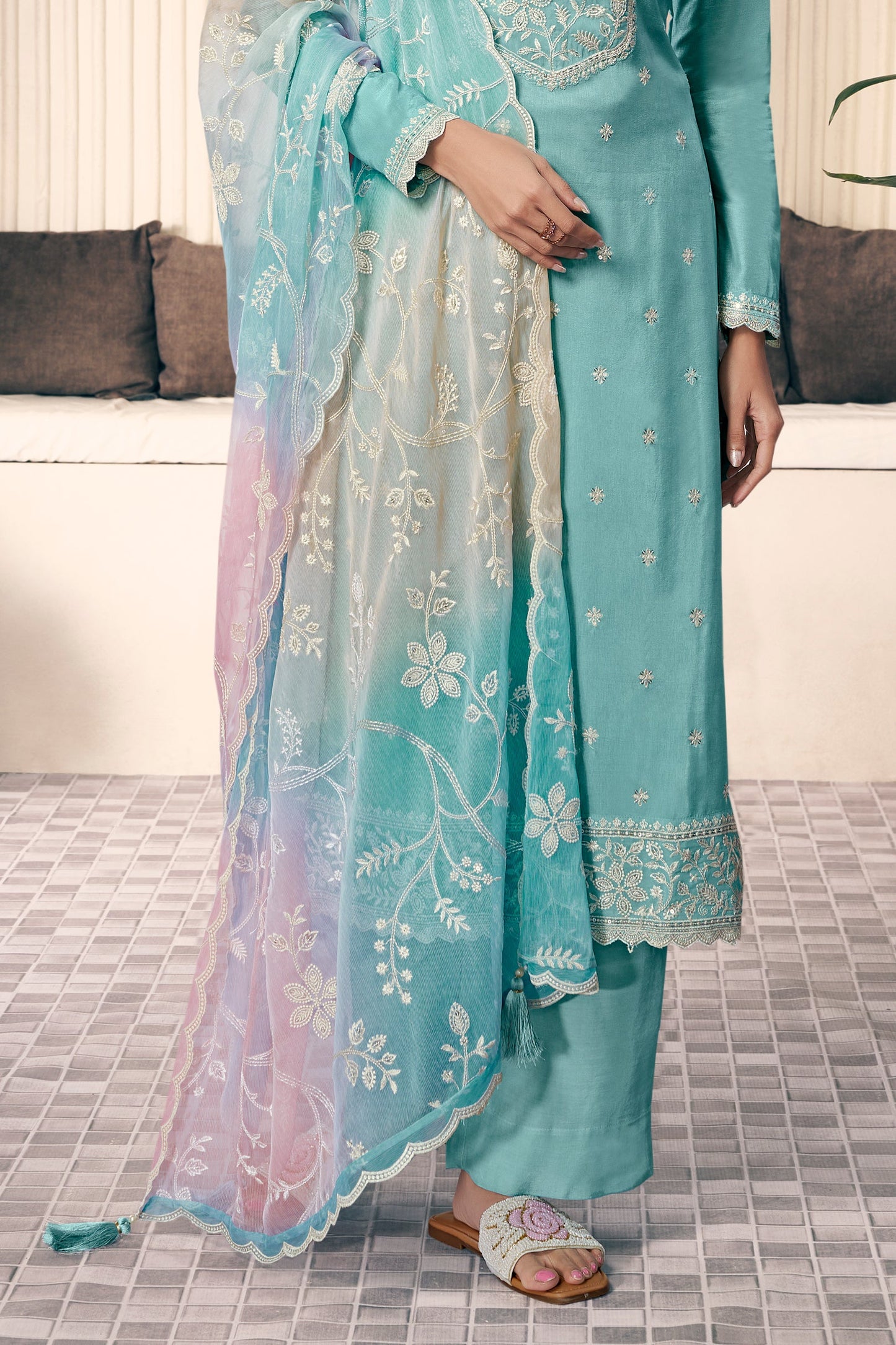 Blue Embroidered Silk Suit-SS633_3_SareeButa.com